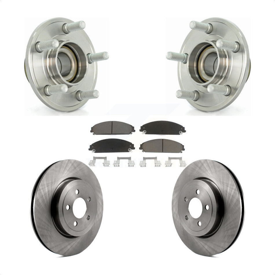 Front Hub Bearing Assembly With Disc Brake Rotors And Ceramic Pads Kit For Dodge Chrysler 300 Charger Magnum Challenger KBB-122409