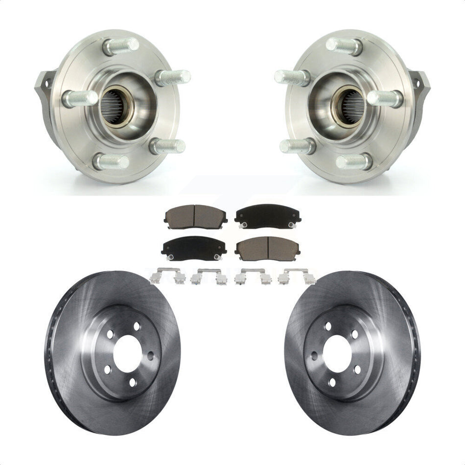 Front Hub Bearing Assembly With Disc Brake Rotors And Ceramic Pads Kit For Dodge Charger Chrysler 300 Magnum KBB-122414
