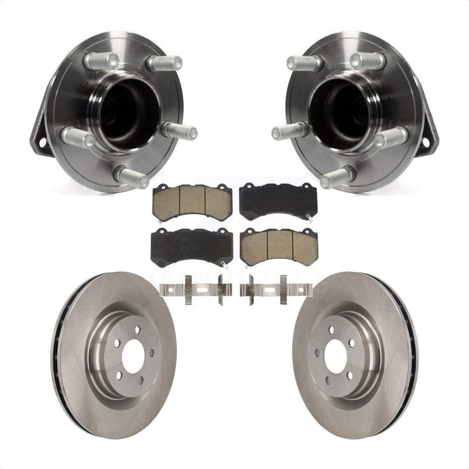 Front Hub Bearing Assembly With Disc Brake Rotors And Ceramic Pads Kit For Dodge Challenger Charger KBB-122417