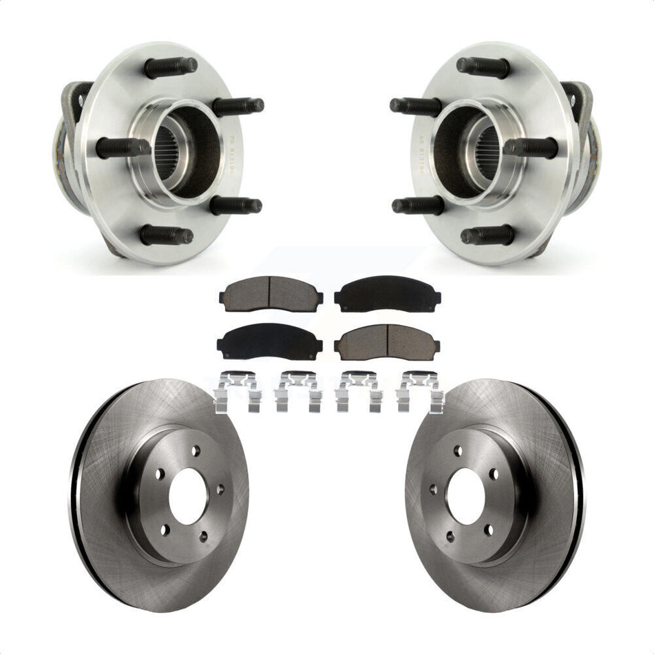 Front Hub Bearing Assembly With Disc Brake Rotors And Ceramic Pads Kit For Saturn Vue Chevrolet Equinox Pontiac Torrent Non-ABS KBB-122422