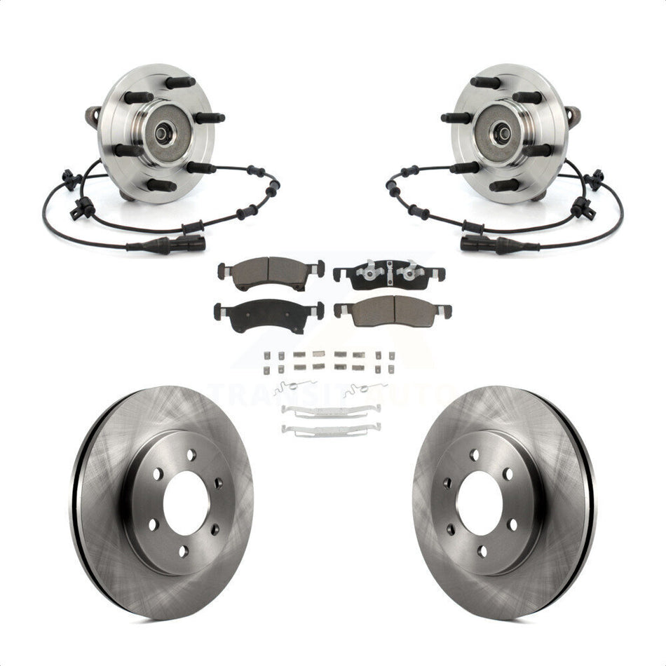 Front Hub Bearing Assembly With Disc Brake Rotors And Ceramic Pads Kit For Ford Expedition Lincoln Navigator KBB-122430