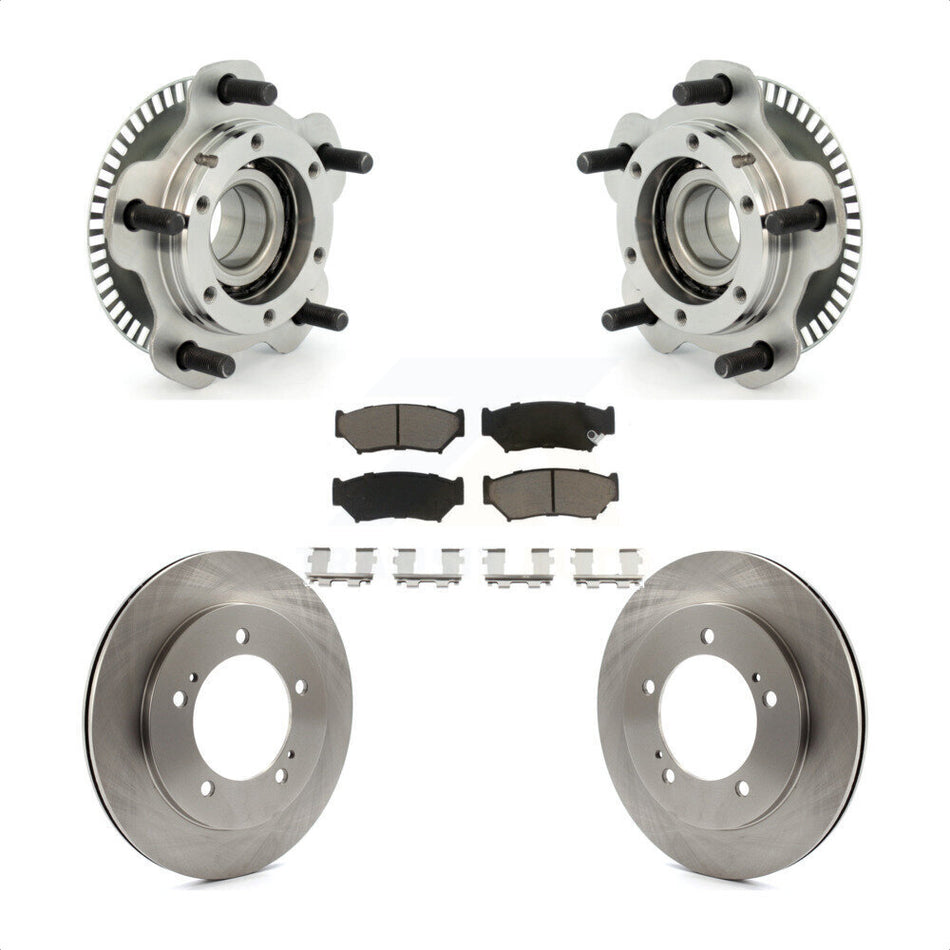 Front Hub Bearing Assembly With Disc Brake Rotors And Ceramic Pads Kit For 2001-2004 Chevrolet Tracker Suzuki Vitara KBB-122431