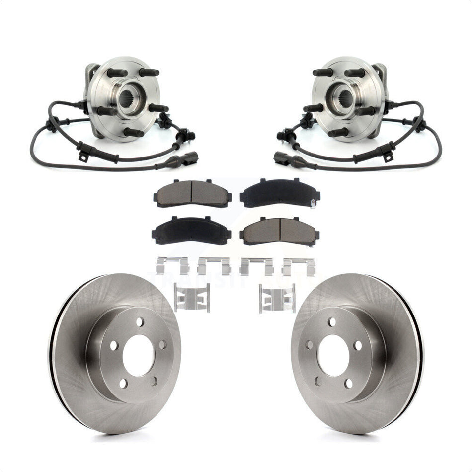 Front Hub Bearing Assembly With Disc Brake Rotors And Ceramic Pads Kit For Ford Explorer Mercury Mountaineer KBB-122439