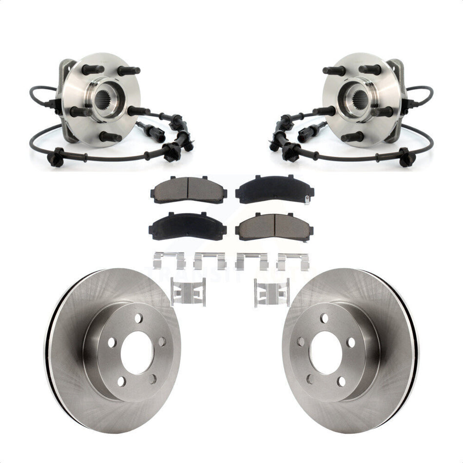 Front Hub Bearing Assembly With Disc Brake Rotors And Ceramic Pads Kit For Ford Ranger Mazda B3000 B4000 KBB-122442