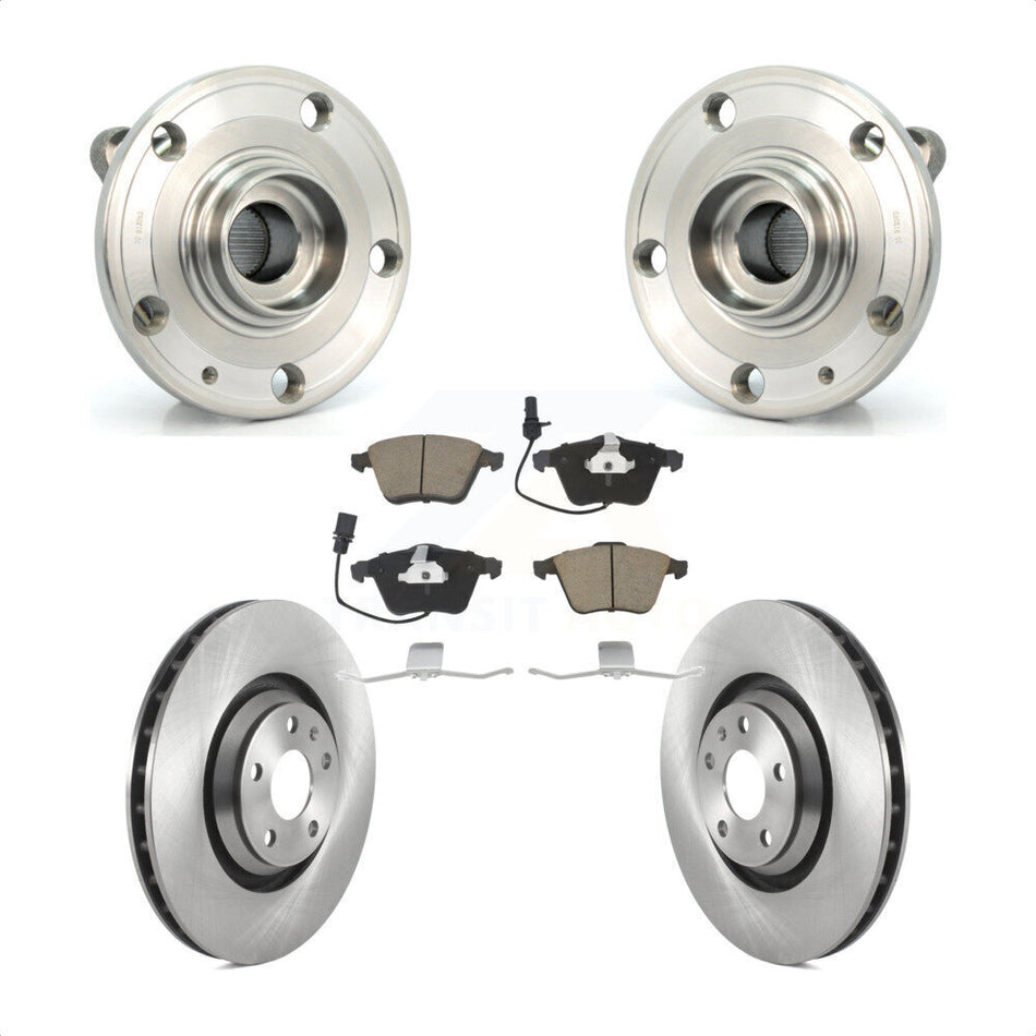 Front Hub Bearing Assembly With Disc Brake Rotors And Ceramic Pads Kit For Audi TT Quattro 340mm Diameter Rotor KBB-122447