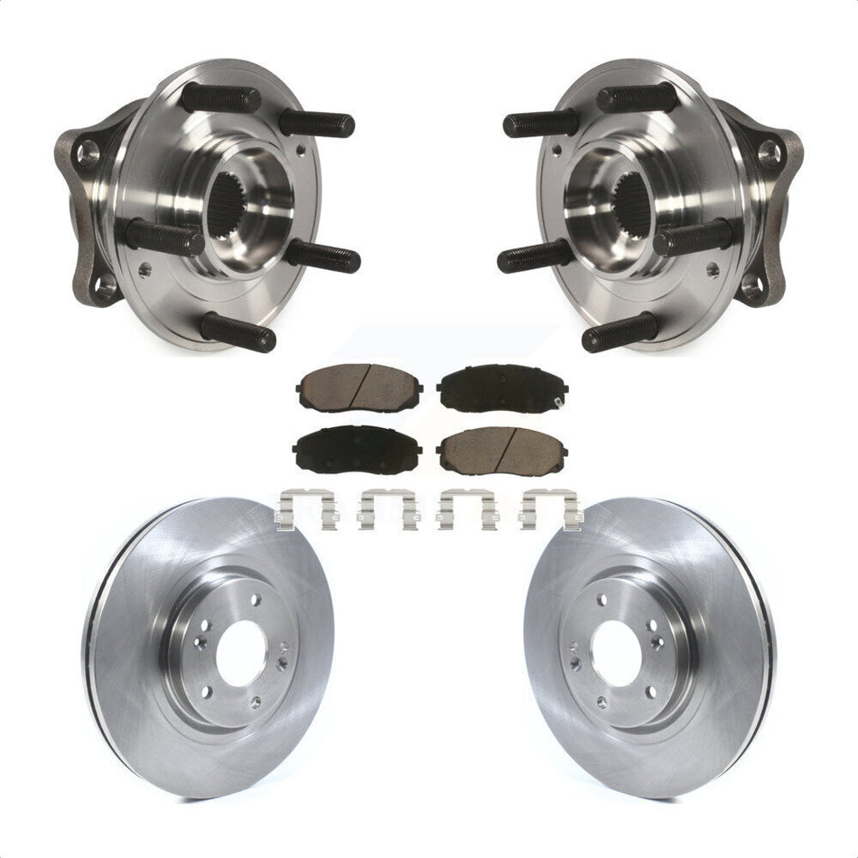 Front Hub Bearing Assembly With Disc Brake Rotors And Ceramic Pads Kit For 2015-2019 Kia Sedona KBB-122448
