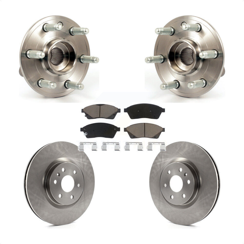Front Hub Bearing Assembly With Disc Brake Rotors And Ceramic Pads Kit For Cadillac SRX Saab 9-4X KBB-122454