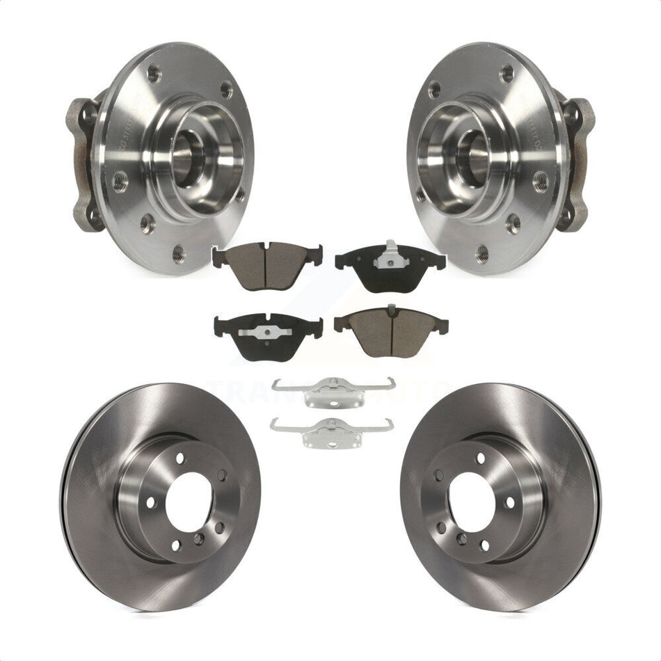 Front Hub Bearing Assembly With Disc Brake Rotors And Ceramic Pads Kit For 2013-2015 BMW X1 xDrive28i with AWD KBB-122458