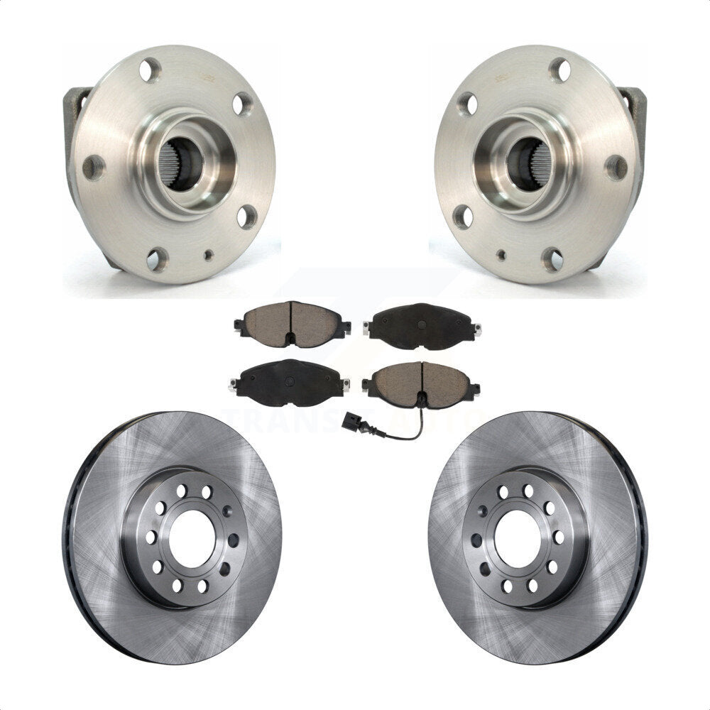 Front Hub Bearing Assembly Disc Brake Rotor Pad Kit For Volkswagen Golf SportWagen e-Golf KBB-122460