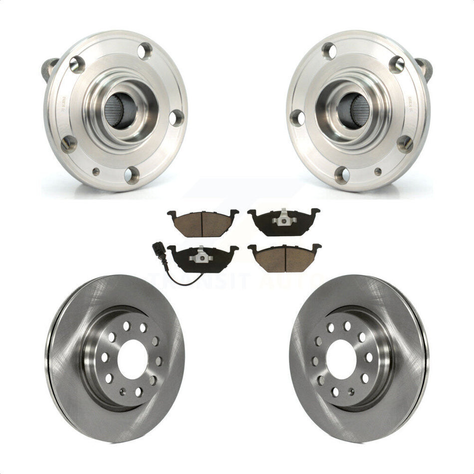 Front Hub Bearing Assembly With Disc Brake Rotors And Ceramic Pads Kit For 2011-2015 Volkswagen Jetta 280mm Diameter Rotor KBB-122462