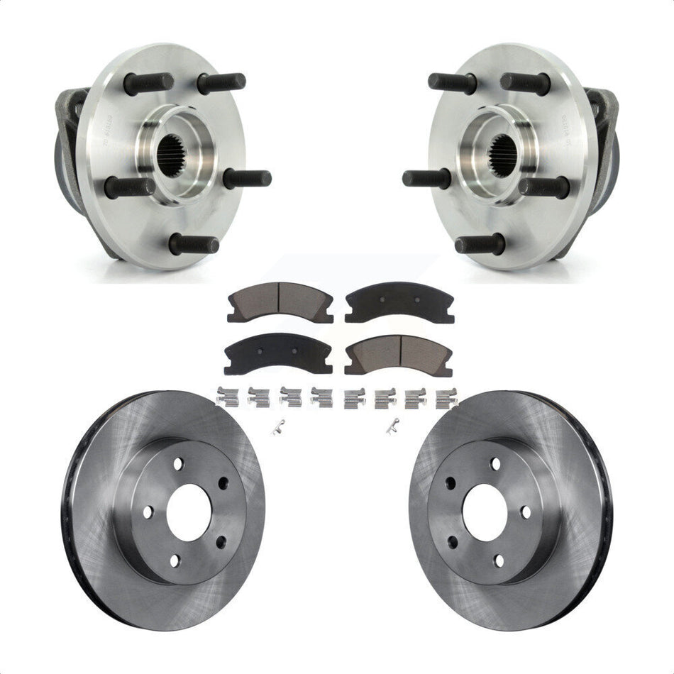 Front Hub Bearing Assembly With Disc Brake Rotors And Ceramic Pads Kit For Jeep Grand Cherokee KBB-122468