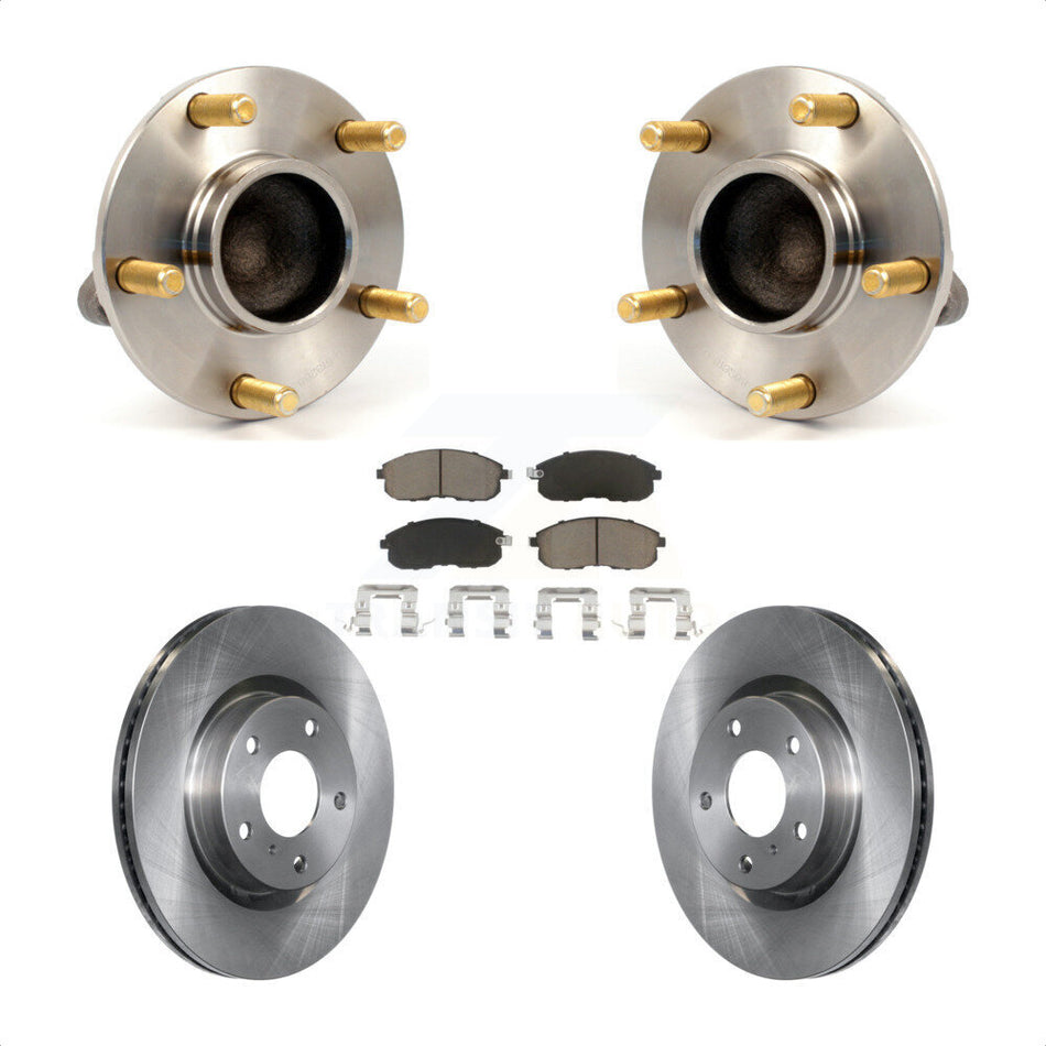 Front Hub Bearing Assembly With Disc Brake Rotors And Ceramic Pads Kit For INFINITI G35 Nissan 350Z Without Brembo Brakes KBB-122469