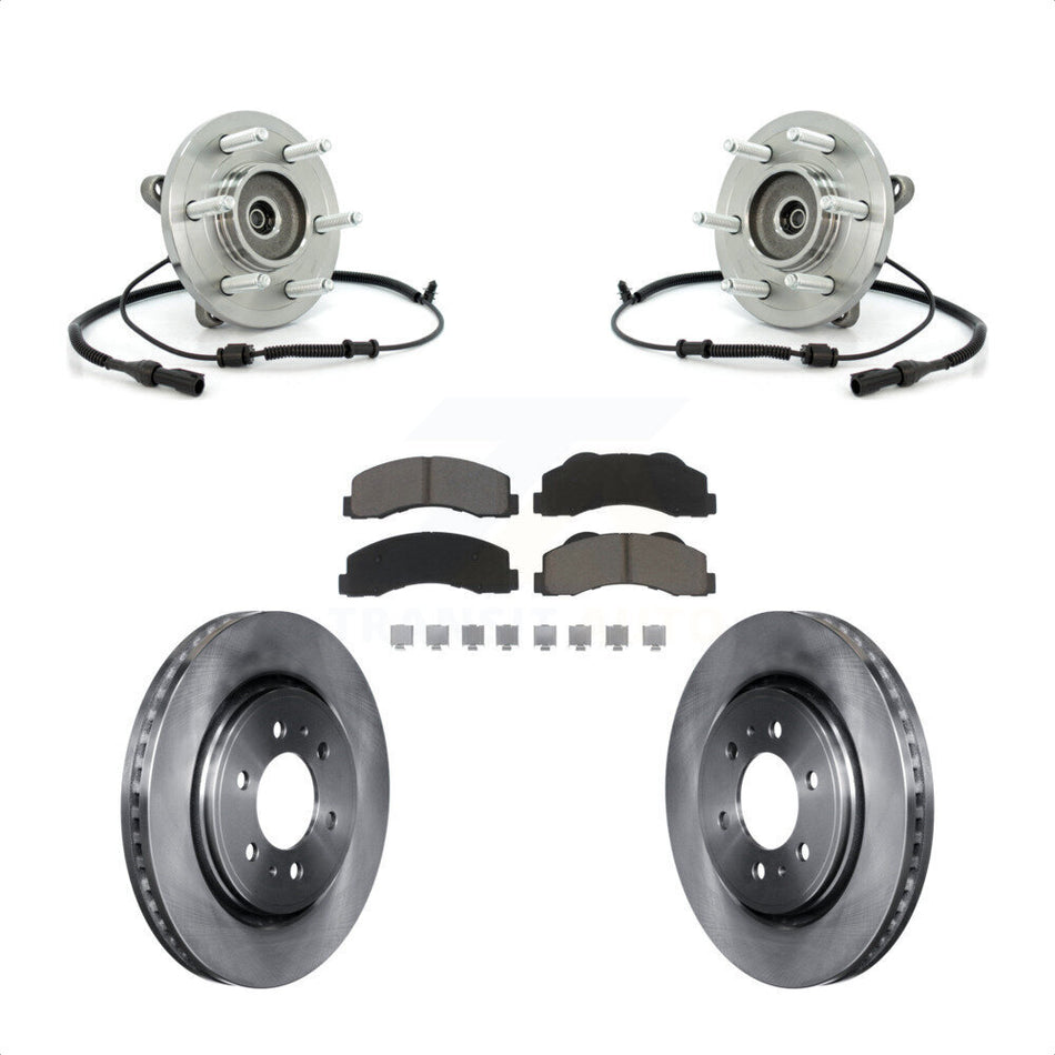 Front Hub Bearing Assembly With Disc Brake Rotors And Ceramic Pads Kit For 2010-2010 Ford Expedition Lincoln Navigator 4WD KBB-122475