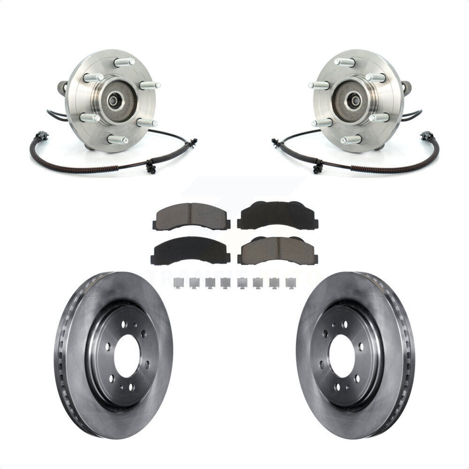 Front Hub Bearing Disc Brake Rotor & Pads Kit For Ford F-150 Expedition Lincoln Navigator KBB-122478