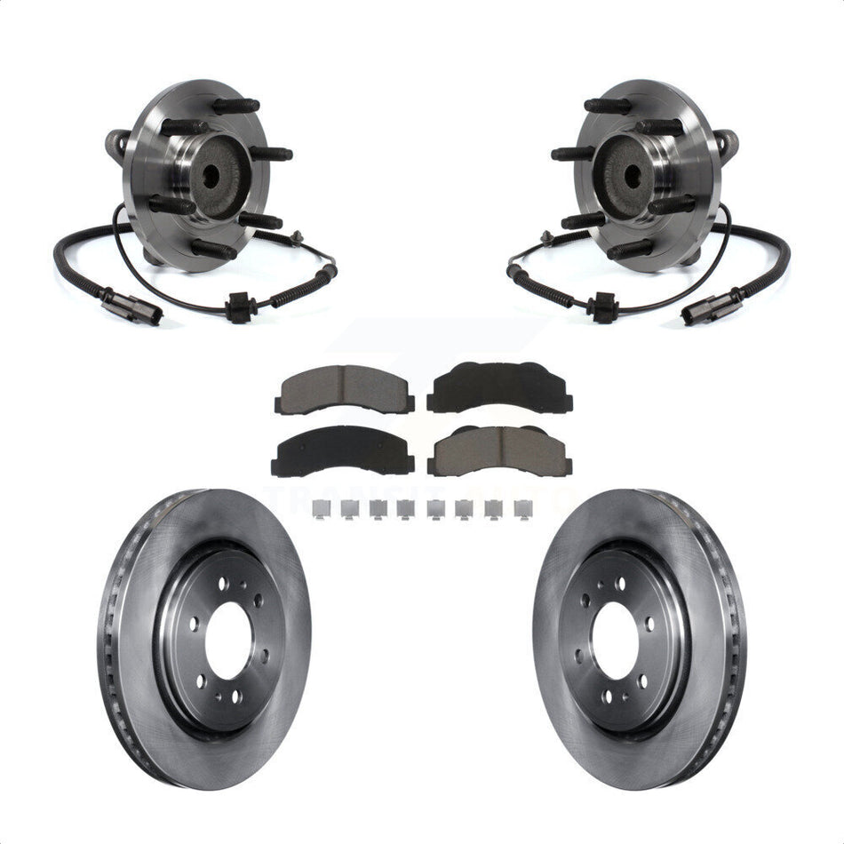 Front Hub Bearing Assembly With Disc Brake Rotors And Ceramic Pads Kit For 2011-2014 Ford F-150 Expedition Lincoln Navigator RWD KBB-122479