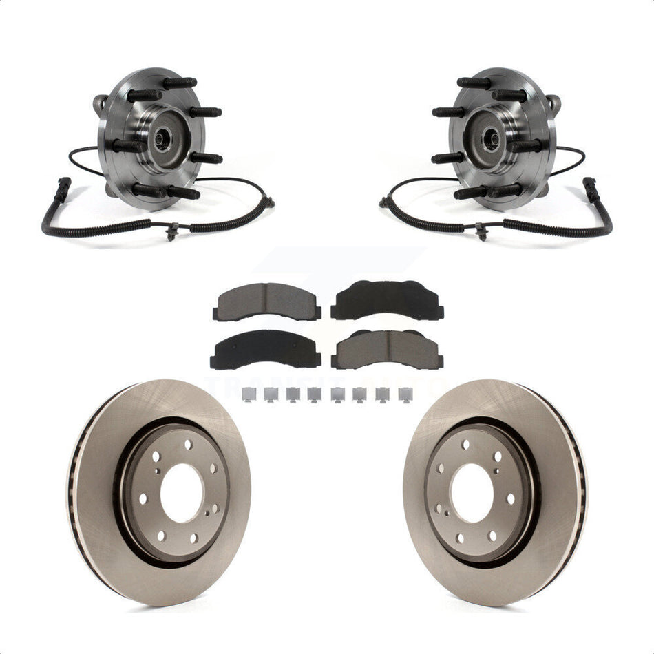 Front Hub Bearing Assembly With Disc Brake Rotors And Ceramic Pads Kit For Ford F-150 KBB-122480