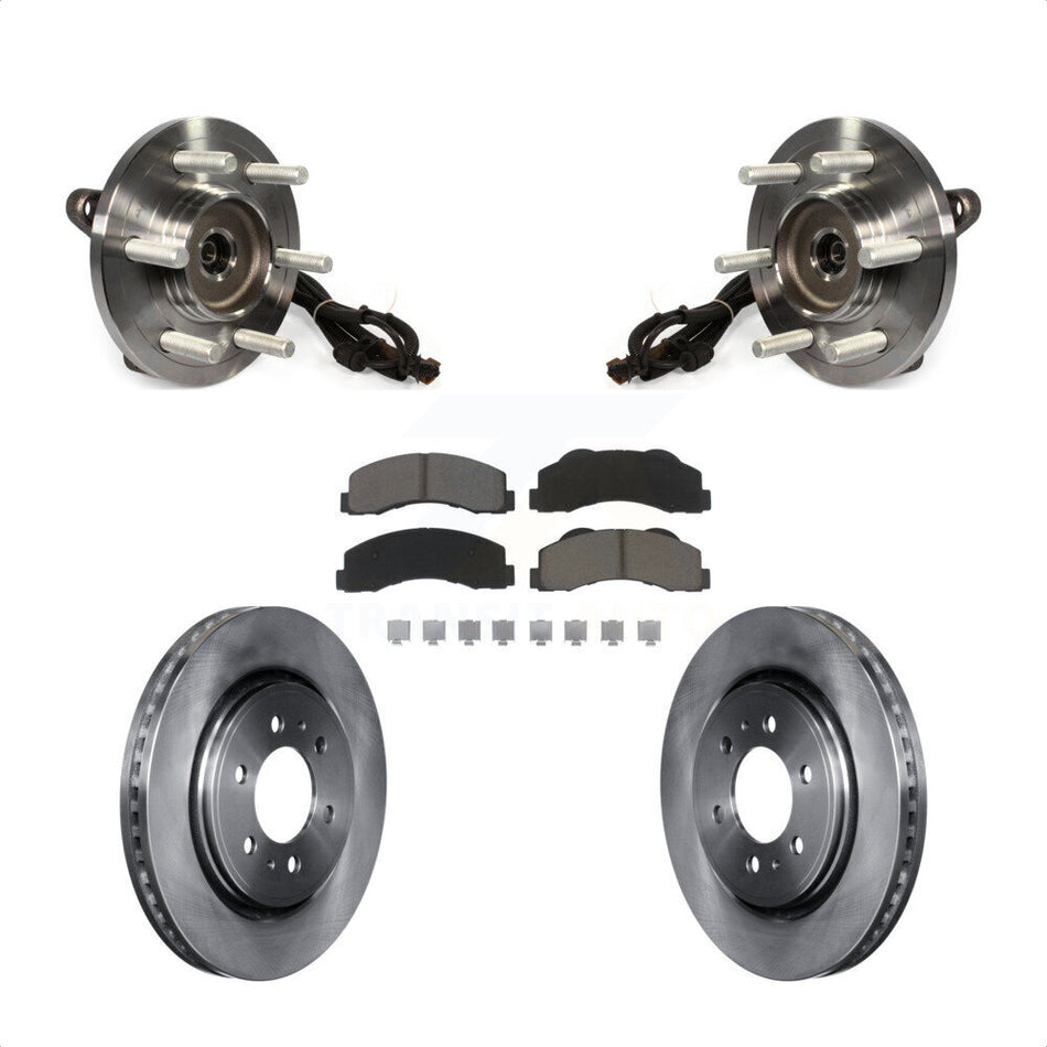 Front Hub Bearing Assembly With Disc Brake Rotors And Ceramic Pads Kit For 2015-2017 Ford F-150 4WD KBB-122482