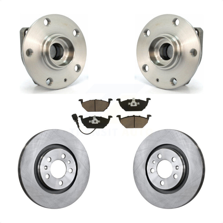 Front Hub Bearing Assembly With Disc Brake Rotors And Ceramic Pads Kit For Volkswagen Golf City KBB-122487