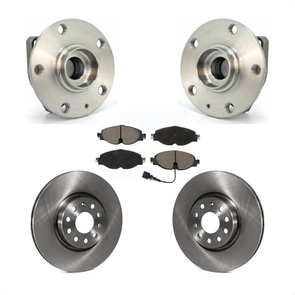 Front Hub Bearing Assembly Disc Brake Rotors And Pads Kit For Volkswagen Golf Alltrack KBB-122494