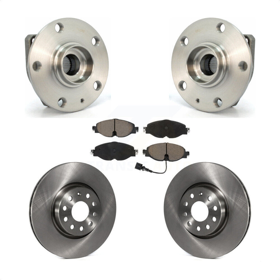 Front Hub Bearing Assembly Disc Brake Rotors And Pads Kit For Volkswagen Golf Alltrack KBB-122494