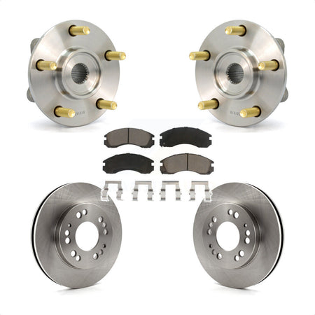 Front Hub Bearing Assembly Disc Brake Rotor And Ceramic Pads Kit For 1998 Eagle Talon AWD KBB-122498