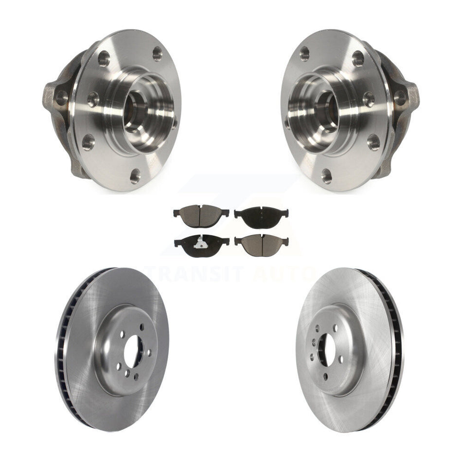Front Hub Bearing Assembly With Disc Brake Rotors And Ceramic Pads Kit For BMW 750Li xDrive 750i 550i GT KBB-122501