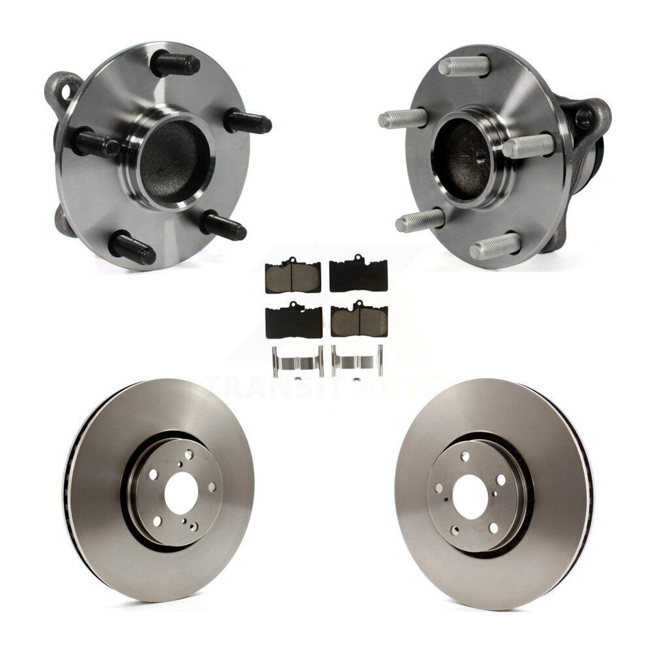 Front Hub Bearing Assembly With Disc Brake Rotors And Ceramic Pads Kit (5Pc) For Lexus IS350 GS350 GS430 GS450h GS460 KBB-122503