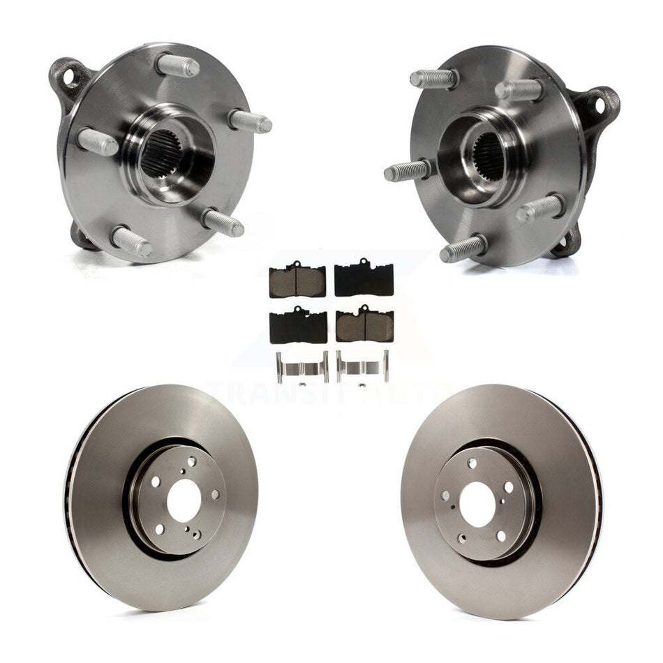 Front Hub Bearing Assembly With Disc Brake Rotors And Ceramic Pads Kit (5Pc) For Lexus IS350 Vehicles Built Canadian Market KBB-122505