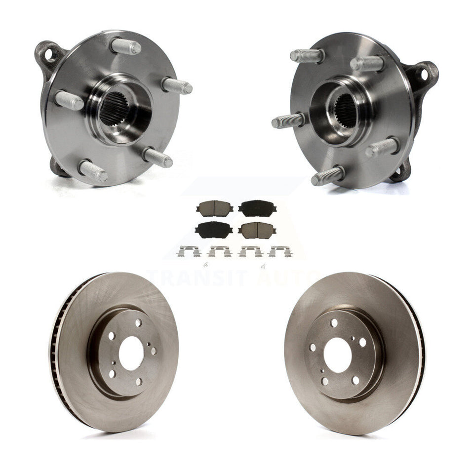 Front Hub Bearing Assembly With Disc Brake Rotors And Ceramic Pads Kit (5Pc) For Lexus IS250 GS300 AWD KBB-122511