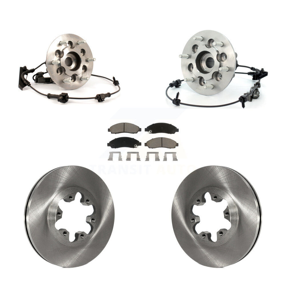 Front Hub Bearing Assembly With Disc Brake Rotors And Ceramic Pads Kit For Chevrolet Colorado GMC Canyon Isuzu i-370 i-350 KBB-122514