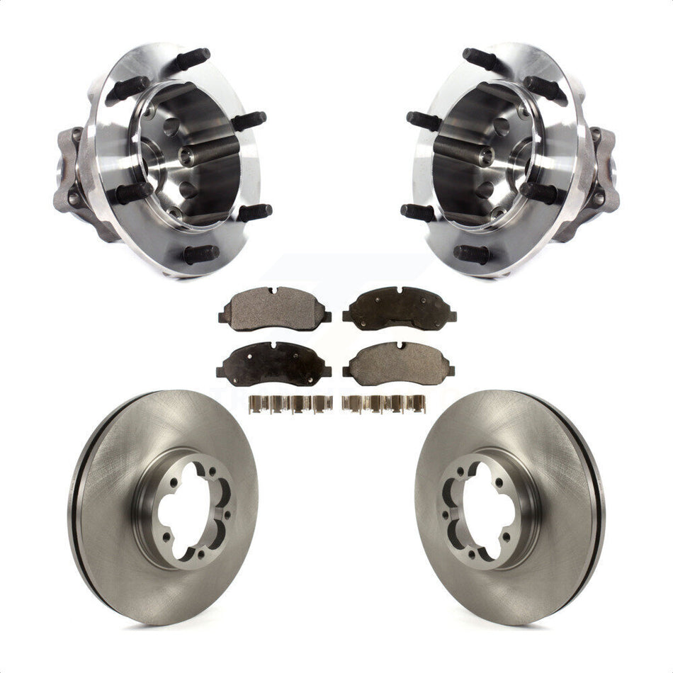 Front Hub Bearing Assembly With Disc Brake Rotors And Semi-Metallic Pads Kit For 2015-2018 Ford Transit-350 HD Dual Rear Wheels KBB-122531