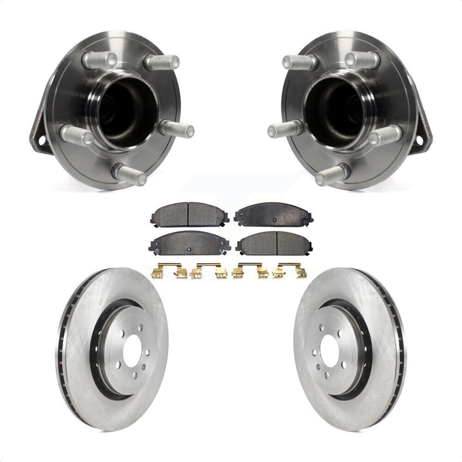 Front Hub Bearing Assembly With Disc Brake Rotors And Semi-Metallic Pads Kit For Dodge Charger 355mm Diameter Rotor KBB-122534