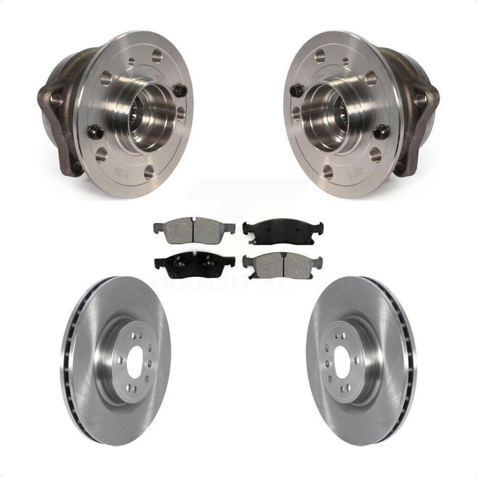 Front Hub Bearing Assembly With Disc Brake Rotors And Semi-Metallic Pads Kit For Mercedes-Benz GLS450 GL450 GL350 ML400 GLE400 KBB-122544