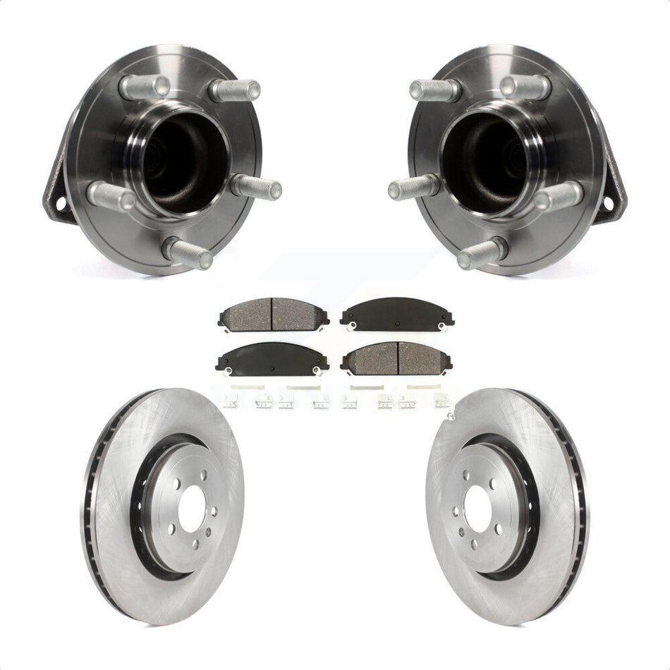 Front Hub Bearing Assembly With Disc Brake Rotors And Semi-Metallic Pads Kit For Dodge Charger 355mm Diameter Rotor KBB-122548