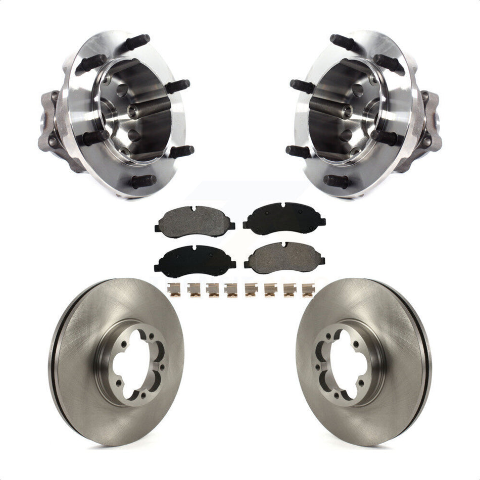 Front Hub Bearing Assembly With Disc Brake Rotors And Semi-Metallic Pads Kit For 2015-2018 Ford Transit-350 HD Dual Rear Wheels KBB-122549
