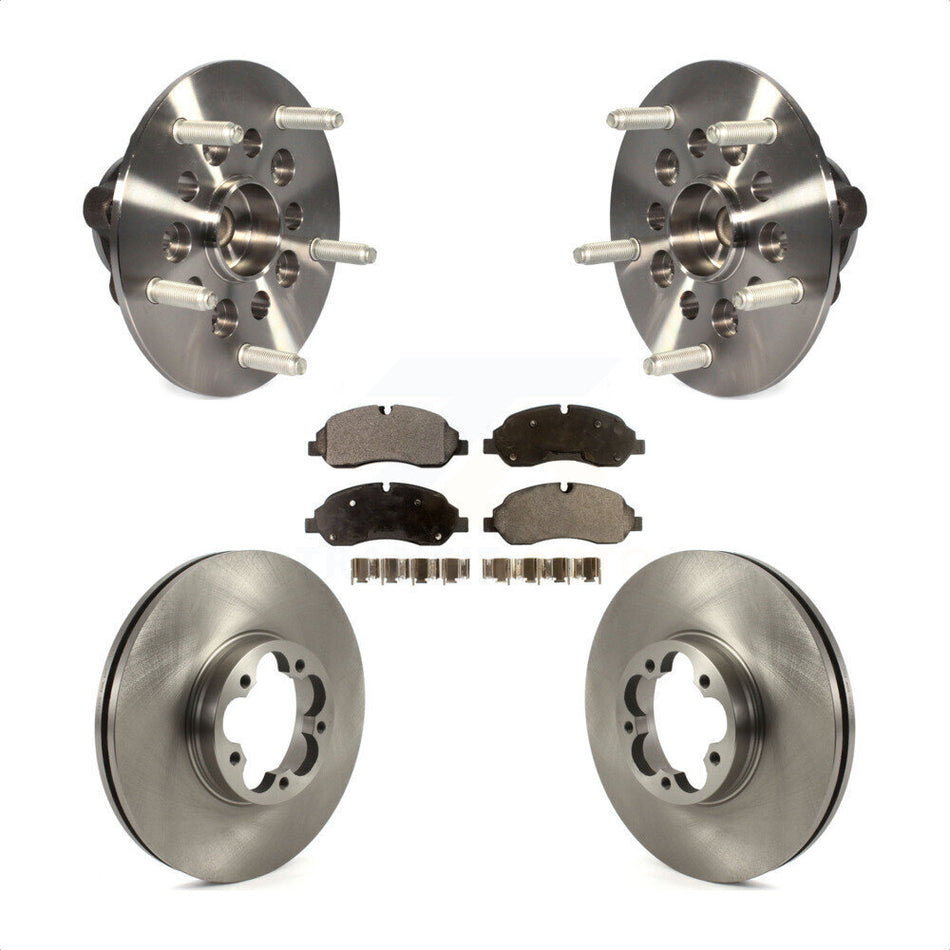 Front Hub Bearing Assembly With Disc Brake Rotors And Ceramic Pads Kit For 2015-2019 Ford Transit-350 HD Single Rear Wheels KBB-122562