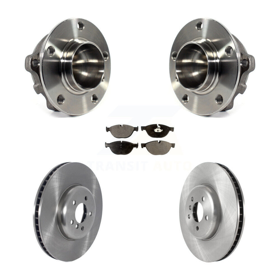 Front Hub Bearing Assembly With Disc Brake Rotors And Ceramic Pads Kit For BMW 750Li 750i 550i GT xDrive KBB-122563