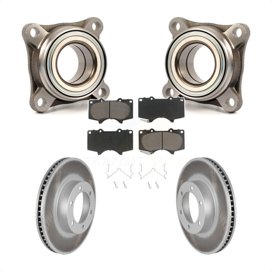 Front Wheel Bearing Coated Disc Brake Rotors And Pads Kit For Toyota 4Runner Lexus GX470 KBB-122571