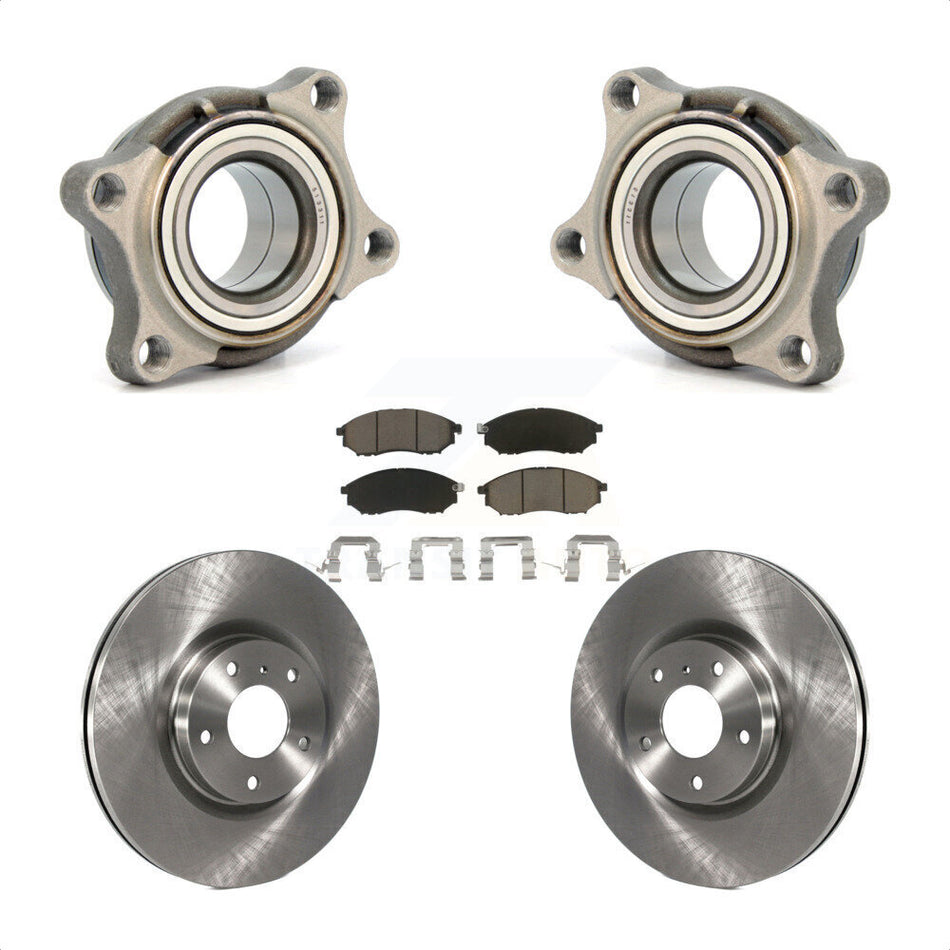Front Wheel Bearing Assembly With Disc Brake Rotors And Ceramic Pads Kit For 2006 INFINITI G35 AWD Module KBB-122576