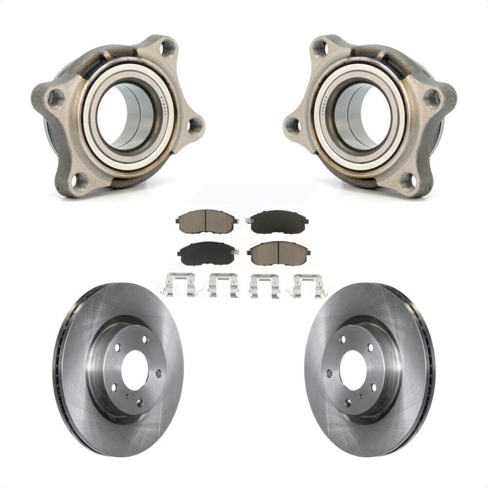 Front Wheel Bearing Assembly With Disc Brake Rotors And Ceramic Pads Kit For 2005 INFINITI G35 AWD Module KBB-122577