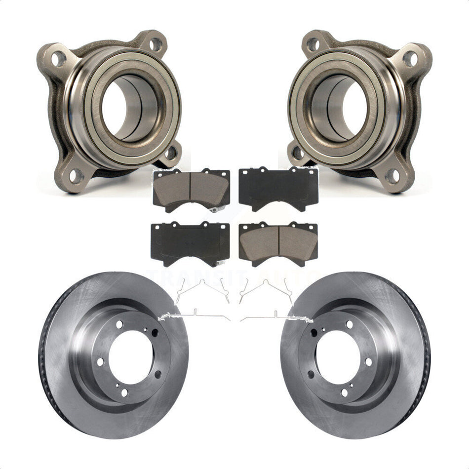 Front Wheel Bearing Assembly With Disc Brake Rotors And Ceramic Pads Kit For Toyota Tundra Sequoia Lexus LX570 Module KBB-122578