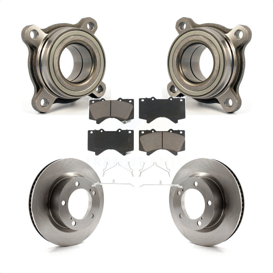 Front Wheel Bearing Assembly With Disc Brake Rotors And Ceramic Pads Kit For Lexus LX570 Toyota Land Cruiser Module KBB-122579