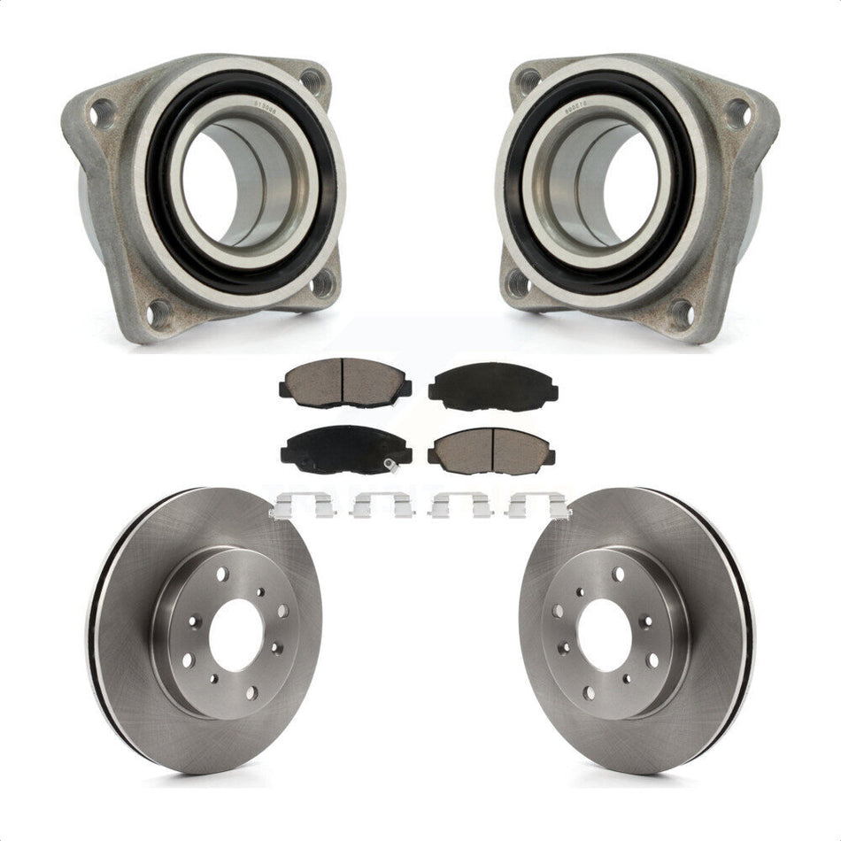 Front Wheel Bearing Assembly With Disc Brake Rotors And Ceramic Pads Kit For 1998-1999 Acura CL 2.3L Module KBB-122582