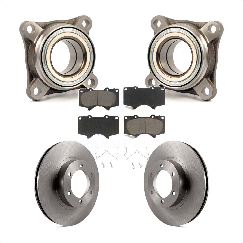 Front Wheel Bearing Assembly Disc Brake Rotor And Pads Kit For Toyota 4Runner Lexus GX470 KBB-122583
