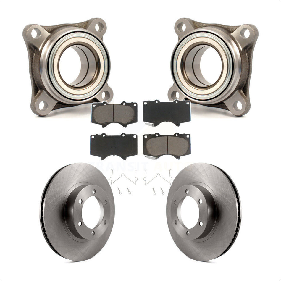 Front Wheel Bearing Assembly Disc Brake Rotor And Pads Kit For Toyota 4Runner Lexus GX470 KBB-122583