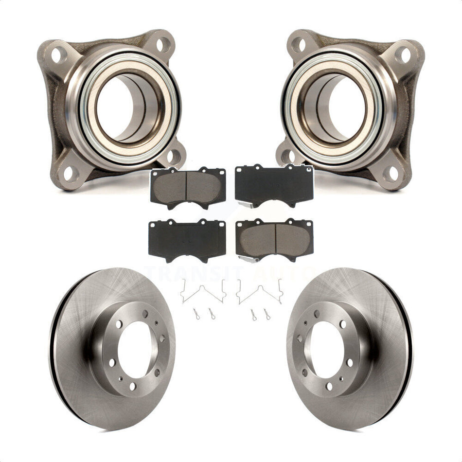Front Wheel Bearing Assembly With Disc Brake Rotors And Ceramic Pads Kit For Toyota Tacoma FJ Cruiser RWD KBB-122584