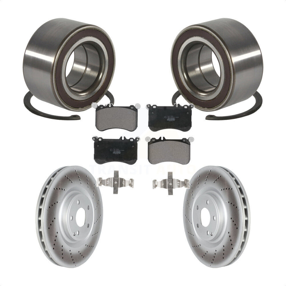 Front Wheel Bearing With Coated Disc Brake Rotors And Ceramic Pads Kit For Mercedes-Benz CLS550 KBB-122628