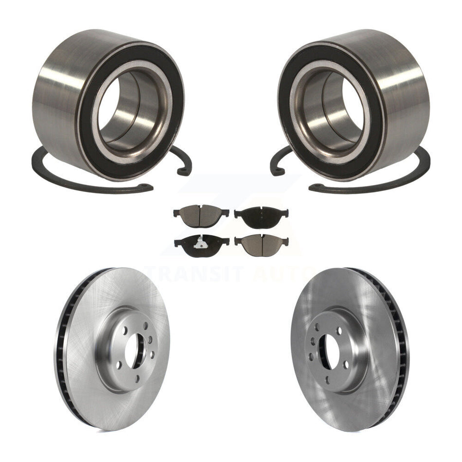 Front Wheel Bearing With Disc Brake Rotors And Ceramic Pads Kit For BMW 550i xDrive 650i KBB-122636