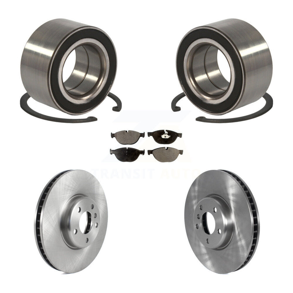 Front Wheel Bearing With Disc Brake Rotors And Ceramic Pads Kit For BMW 550i xDrive 650i KBB-122641