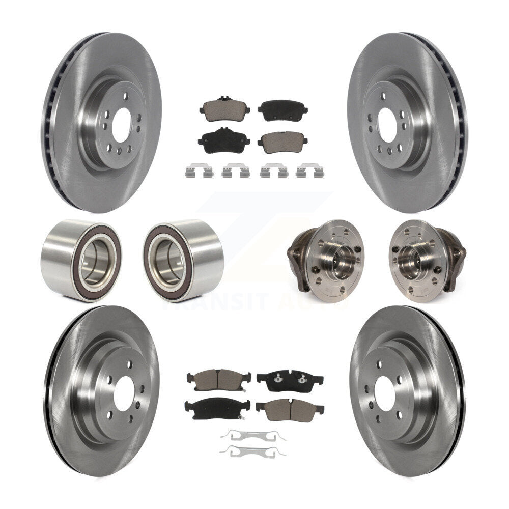 Front Rear Hub Bearing Disc Brake Rotor And Pads Shoe Kit (10Pc) For Mercedes-Benz GLE400 KBB-122655